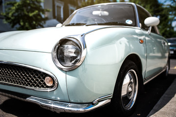 Beautiful cute classic blue vintage car