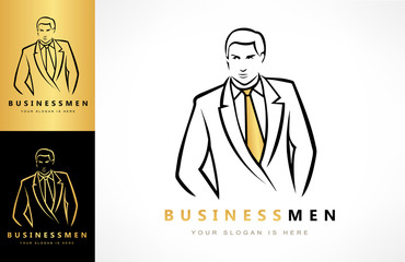 businessman in business suit logo vector