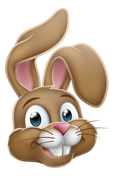 Easter bunny cute rabbit cartoon character face graphic illustration