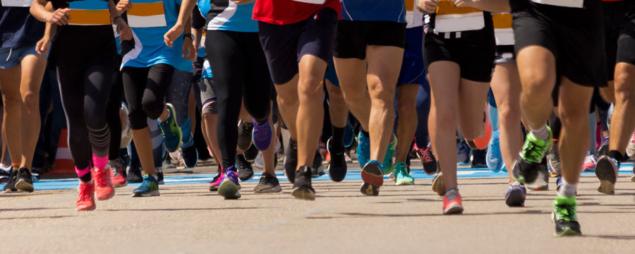 Run Runners Feet Start Finish Line Sports Background