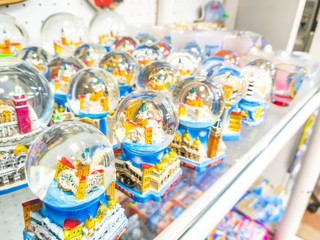 VENICE, ITALY - MAY 07,2017: Glass globe at shop display window