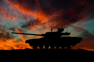 Russian main battle tank silhouette / 3d illustration