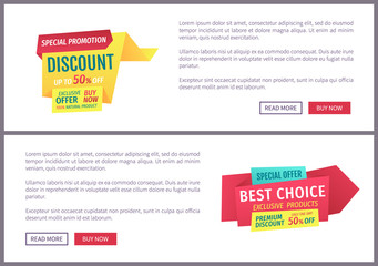 Sale Promotional Labels Sample on Landing Page