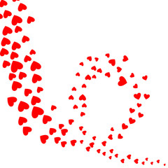 Romantic pink heart background. Vector illustration for holiday design. Many flying hearts on white pattern. For wedding card, valentine's day greetings