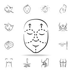 facelift icon. Detailed set of anti-aging procedure icons. Premium graphic design. One of the collection icons for websites, web design, mobile app