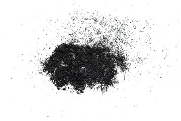 black polymer particles on a white background. texture - obrazy, fototapety, plakaty