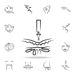 skin botox icon. Detailed set of anti-aging procedure icons. Premium graphic design. One of the collection icons for websites, web design, mobile app