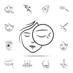 wrinkles on the eyes icon. Detailed set of anti-aging procedure icons. Premium graphic design. One of the collection icons for websites, web design, mobile app