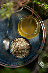 Tea on wooden table