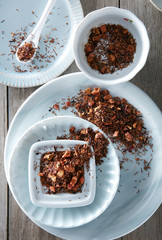 Tea on wooden table