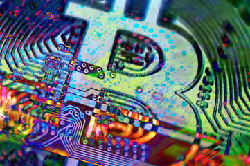 Fototapeta premium Economy trends virtual digital currency abstract background.