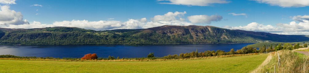 Panaramic view on Loch Ness, Scotland UK