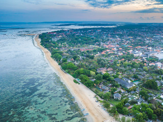 Beach with aerial view at Bali, Indonesia.