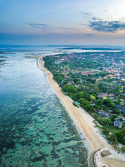 Beach with aerial view at Bali, Indonesia.