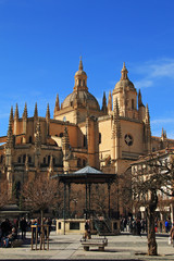 Cathedral and main square in the village of Spain