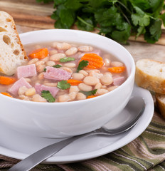 Bowl of Ham and Bean Soup