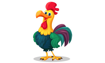 Rooster standing vector illustration