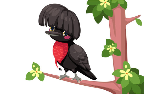 Umbrella bird cartoon