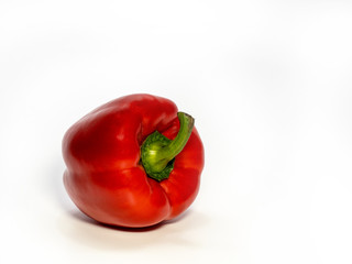 Red pepper pod, on a white background