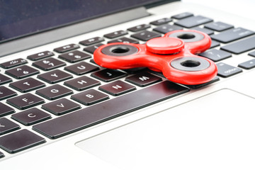 Fidget spinner with autistic therapy concept