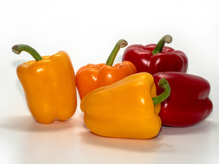 Yellow pepper pod, on a white background