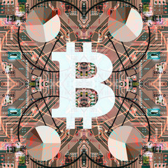 Economy trends virtual digital currency abstract background.