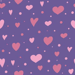 Fototapeta na wymiar Beautiful background with hearts - seamless pattern. Valentine's Day, Mother's Day and Women's Day. Vector