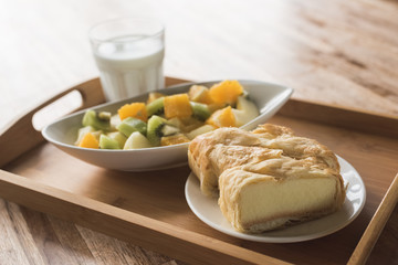 breakfast with fruit and cake