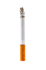 burnt cigarette on white