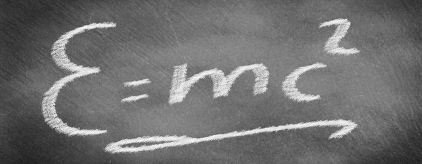 Fototapeta premium Formula for relativity theory on slate board