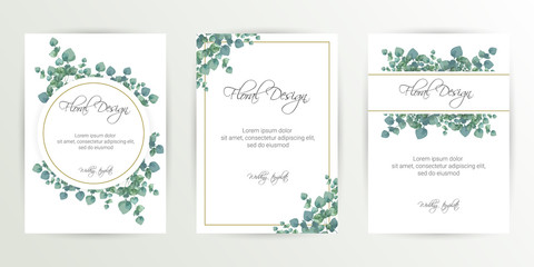 Fototapeta na wymiar Banner on flower background. Wedding Invitation, modern card Design. Save the Date Card Templates Set with Greenery, Decorative Floral and Herbs Element. Vintage Botanical. eps 10