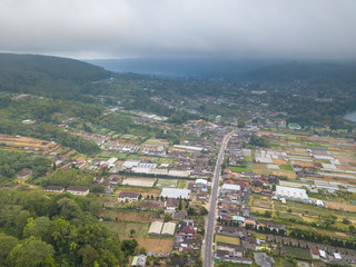 Countryside with aerial view.