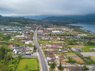 Countryside with aerial view.