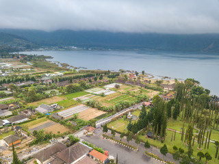 Fototapeta na wymiar Countryside with aerial view.