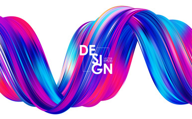 Vector illustration: Modern colorful flow background. Abstract wave twisted liquid shape. Template for your design