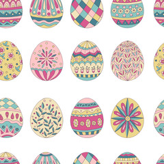 Seamless pattern of easter eggs