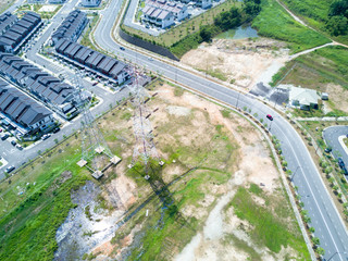 Fototapeta premium Aerial view of residential houses.