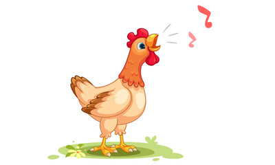 Cartoon vector illustration of hen
