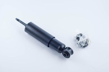 car shock absorber on white background
