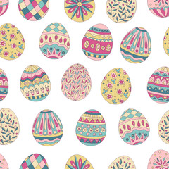 Seamless pattern of easter eggs