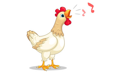 Cartoon hen vector illustration