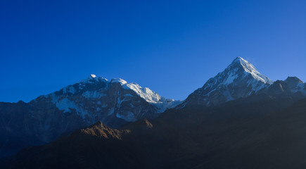 Beautiful snow peaks of Annapurna Range