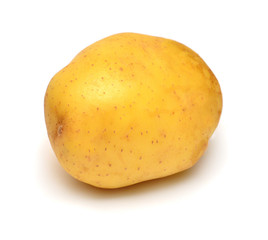 Potato vegetable isolated on white background. Flat lay, top view