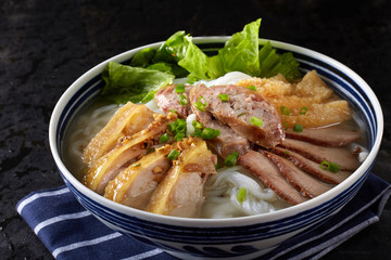 Chinese Cuisine, chicken, pork barbecued, chicken rice noddle