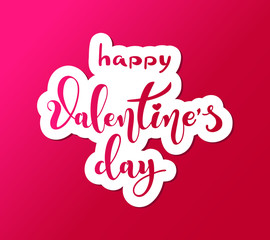 Happy Valentines Day. Retro vintage style. Brush lettering. Heart of many hearts. Logos and emblems for invitation, greeting card, t-shirt, prints and posters. Vector illustration.