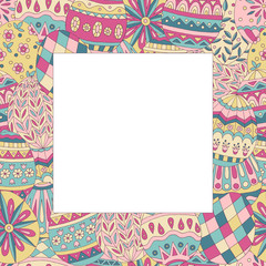 Square frame with abstract Easter egg pattern