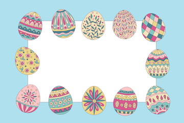 Frame with Easter eggs