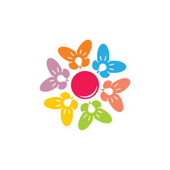 shine colorful butterfly in circle geometric creative symbol logo