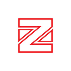 letter z square lines art triangles logo vector
