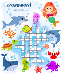 Crossword puzzle game of sea animals